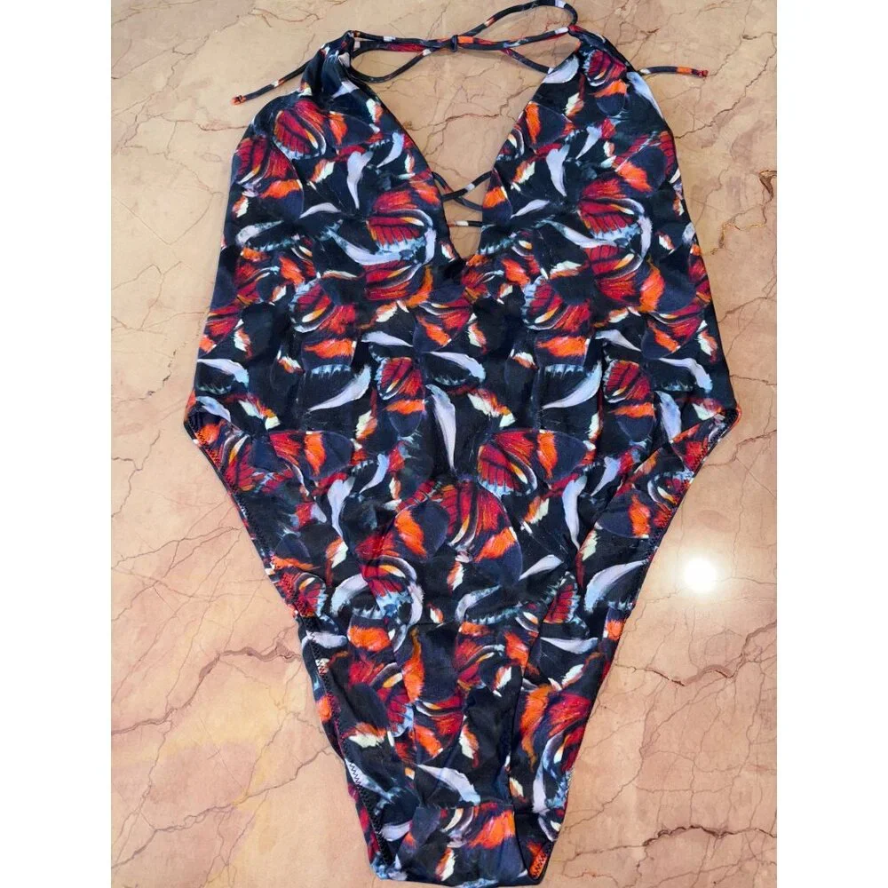 lovewave The Sakuri One Piece in Red Butterfly X-Large New Womens Swimsuit